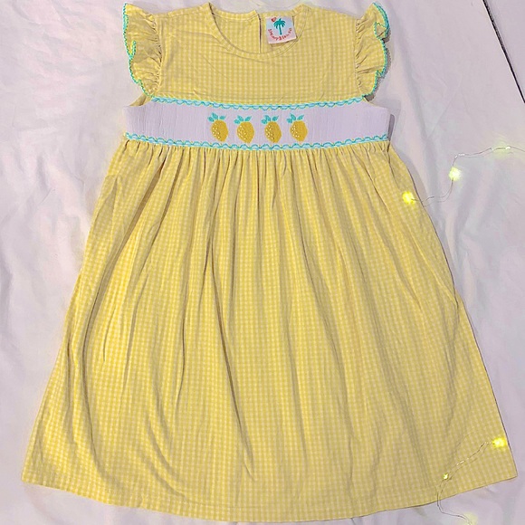 SERENDIPITY Shrimp & Grits Kids Lemons Dress. Size.8 - Picture 1 of 9